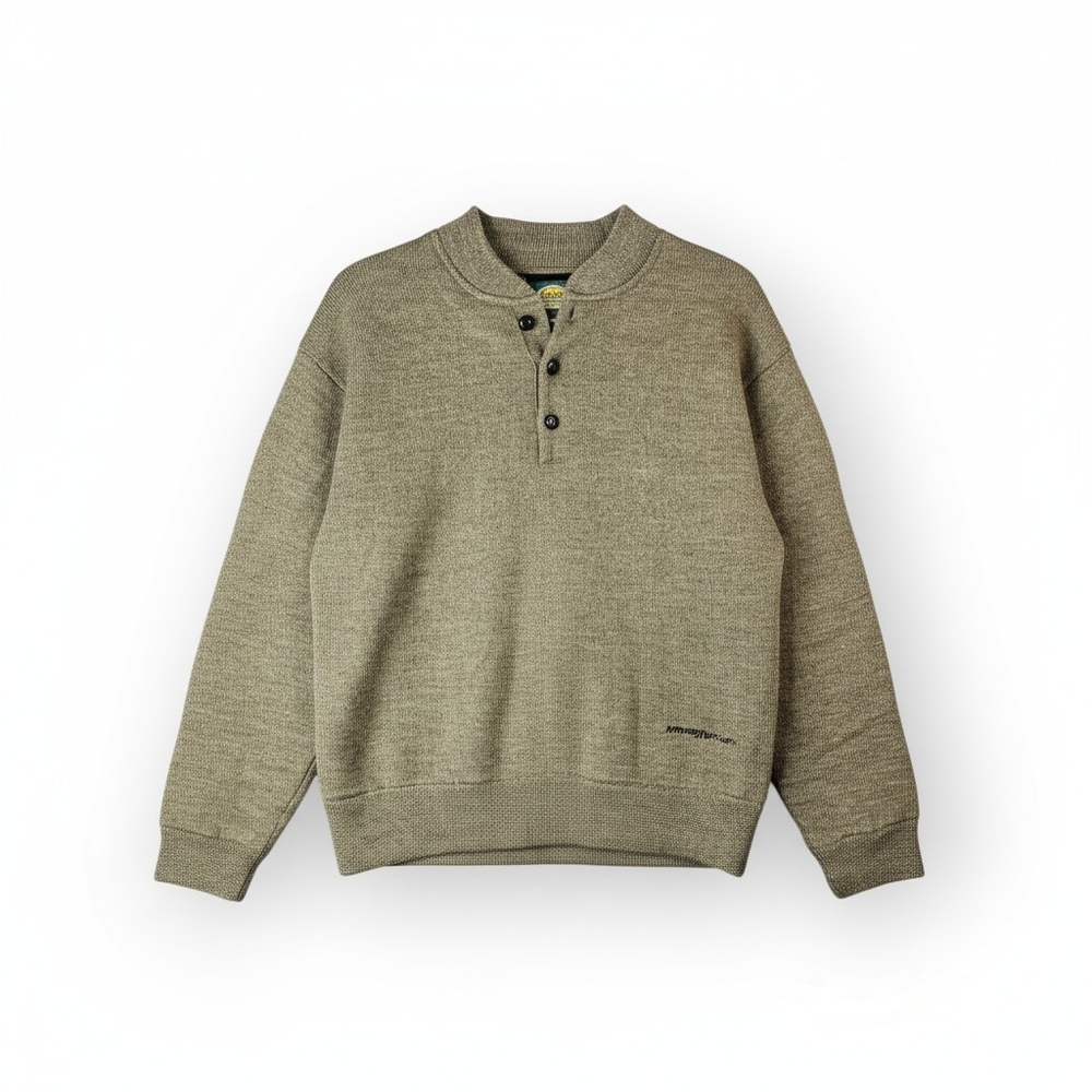 Cabela's WindShear Heavyweight 100% Wool Henley Sweater Pullover